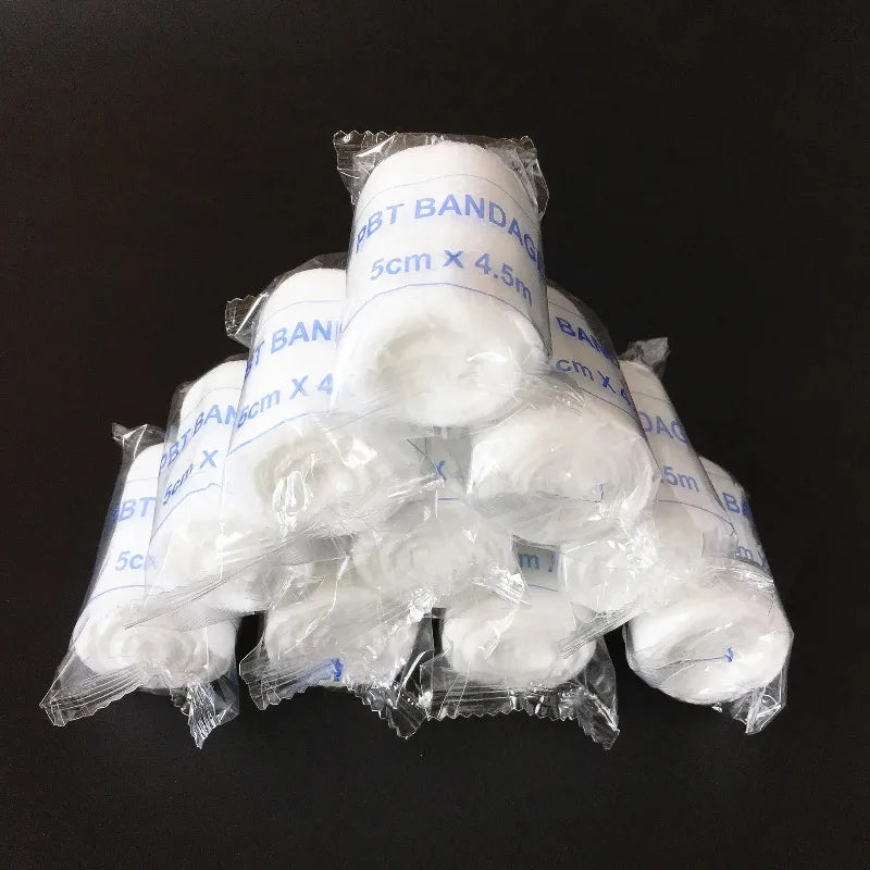 10-Pack PBT Elastic Bandages | First Aid Wound Dressing Rolls