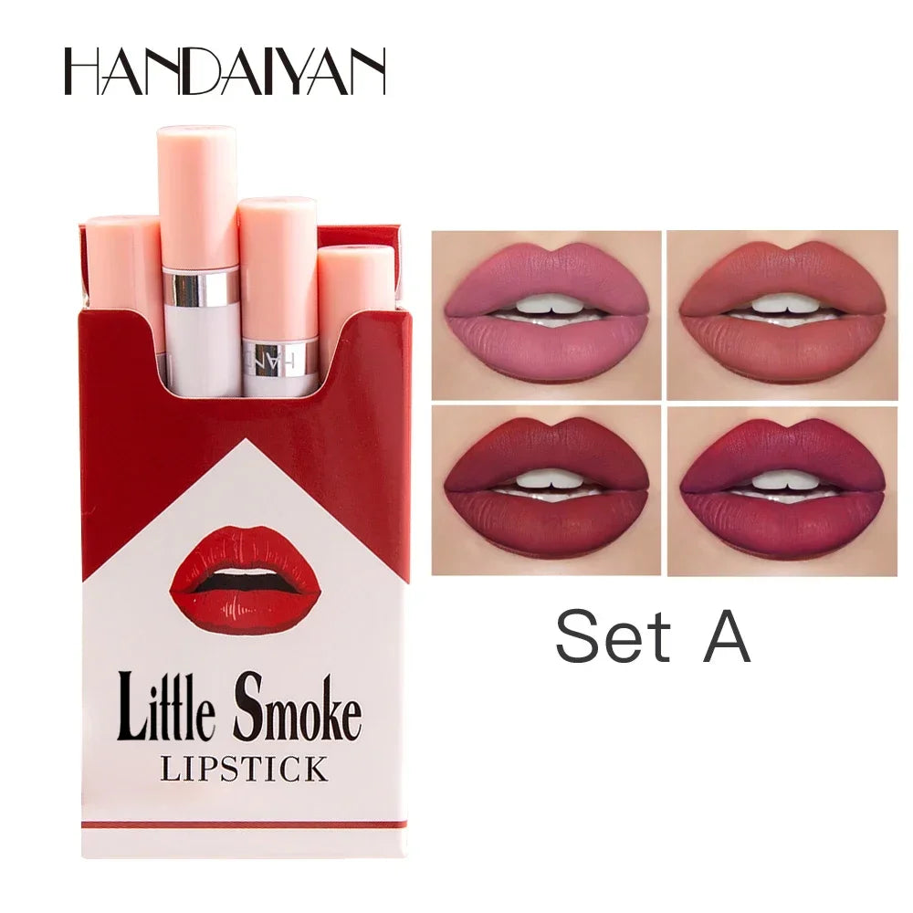 Matte Velvet Lipstick Set 4 Pcs – Long-Lasting Lip Color