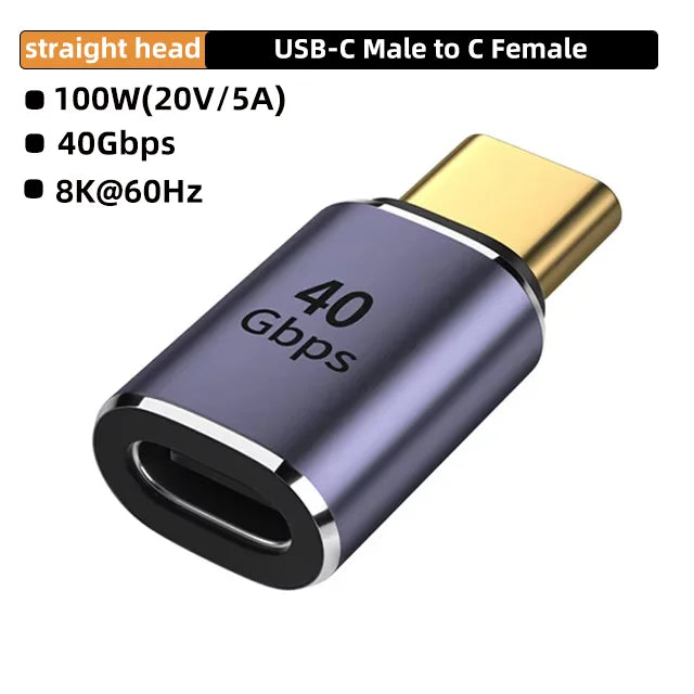 USB4 40Gbps 90° Type-C Adapter | 100W PD & 8K 60Hz