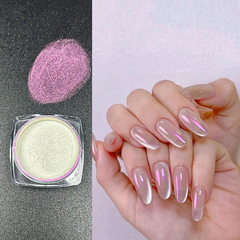 Icy Aurora Holographic Nail Glitter Powder | Polarizing Shine 1g
