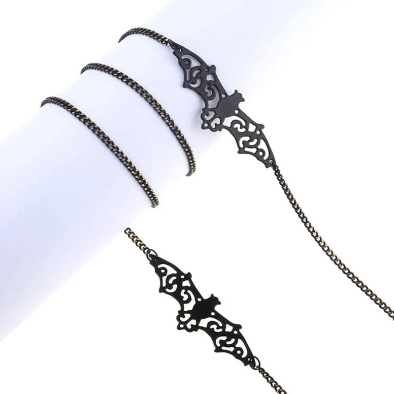 Glasses Chain Black Hollow Bat Pendant Glasses Chain Anti-slip and Fashionable Anti-loss Jewelry Glasses Chains Peaceful Pleasures Health and Wellness