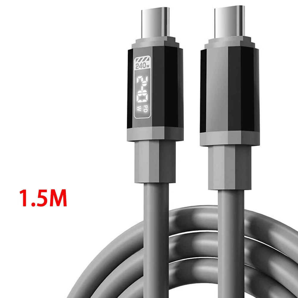 240W USB-C Fast Charging Cable with Digital Power Display 1.5M