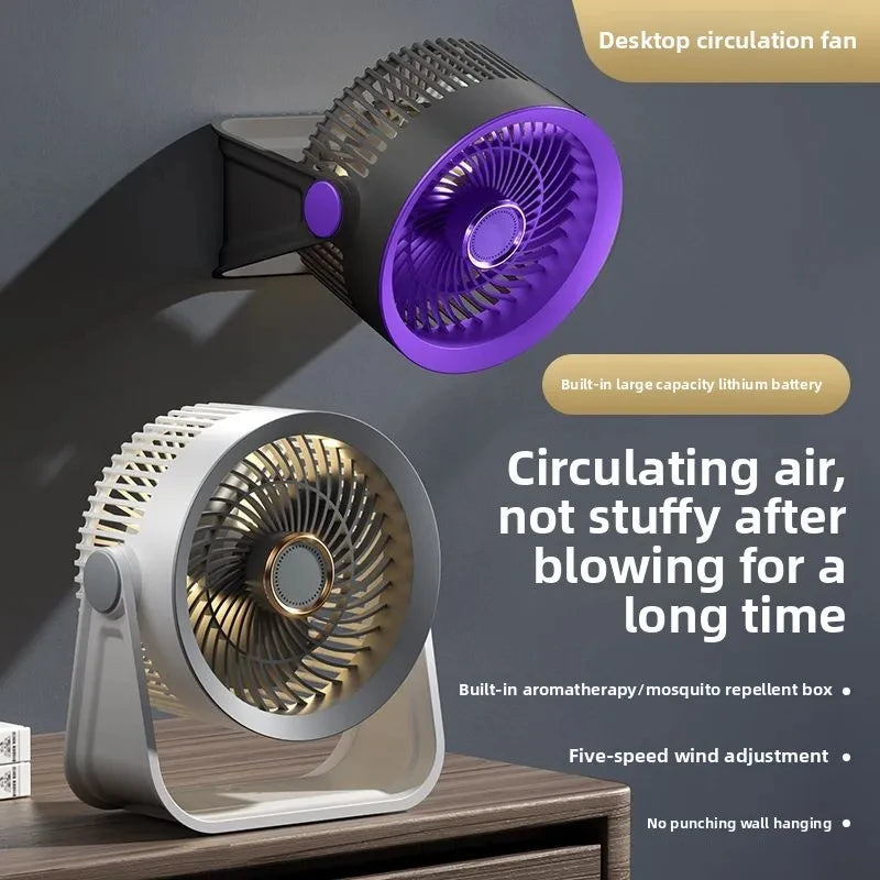 HOMFISH Fan Mute USB Circulating Electric Fan Home Dormitory Office Desktop Small Fan Dormitory Ultra-quiet Mosquito Repellent Peaceful Pleasures Health and Wellness