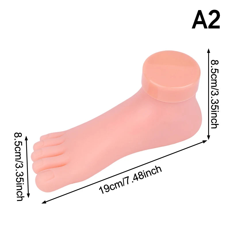 Nail Art Training Practice Hand Silicone Fake Hand Foot for Nail Art Training Display Manicure Tool Peaceful Pleasures Health and Wellness A2