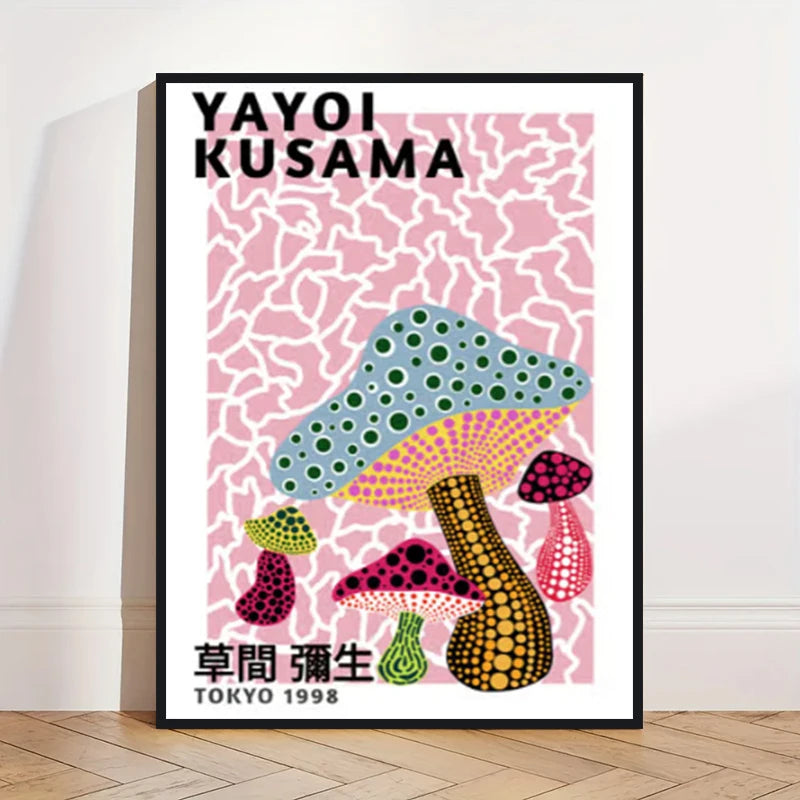 Yayoi Kusama Abstract Pumpkin Canvas Wall Art Print | Unframed