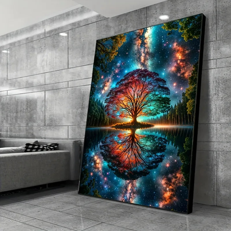 Tree of Life Abstract Canvas Wall Art Print | Geometric Unframed Canvas Wall Art Peaceful Pleasures Health and Wellness