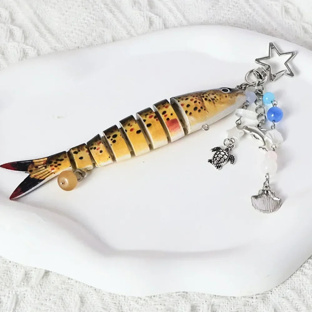 Multi-Jointed Simulation Fish Keychain – Backpack Pendant Gift