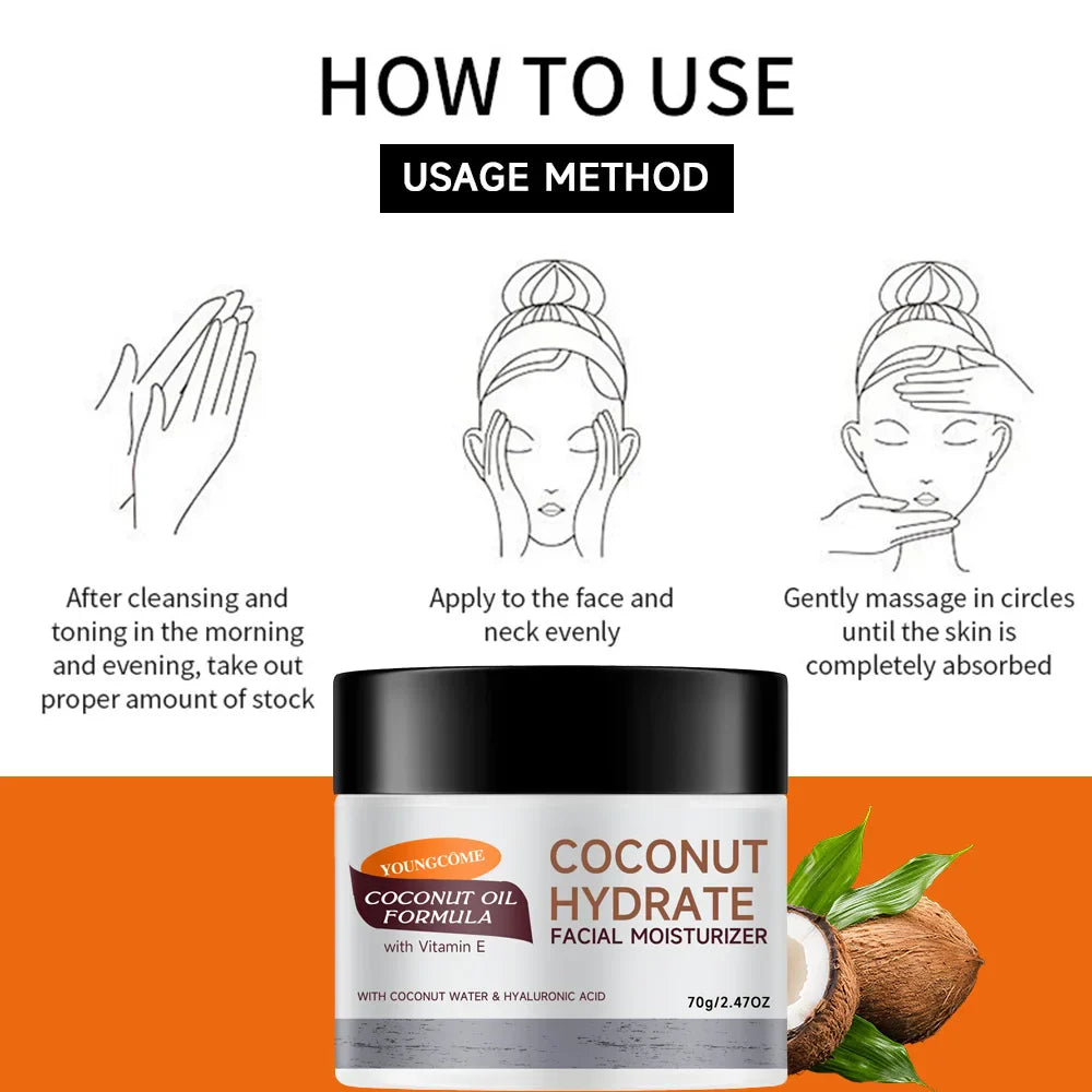 YOUNGCOME Coconut & Vitamin E Face Cream | Deep Hydration