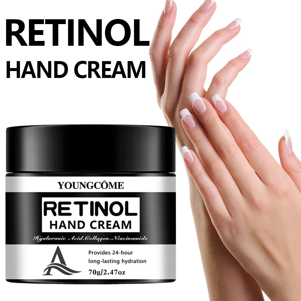 YOUNGCOME Retinol Hand Cream with Hyaluronic Acid & Collagen - 24-Hour Long-Lasting Hydrating Hand Moisturizer 40/70g Peaceful Pleasures Health and Wellness