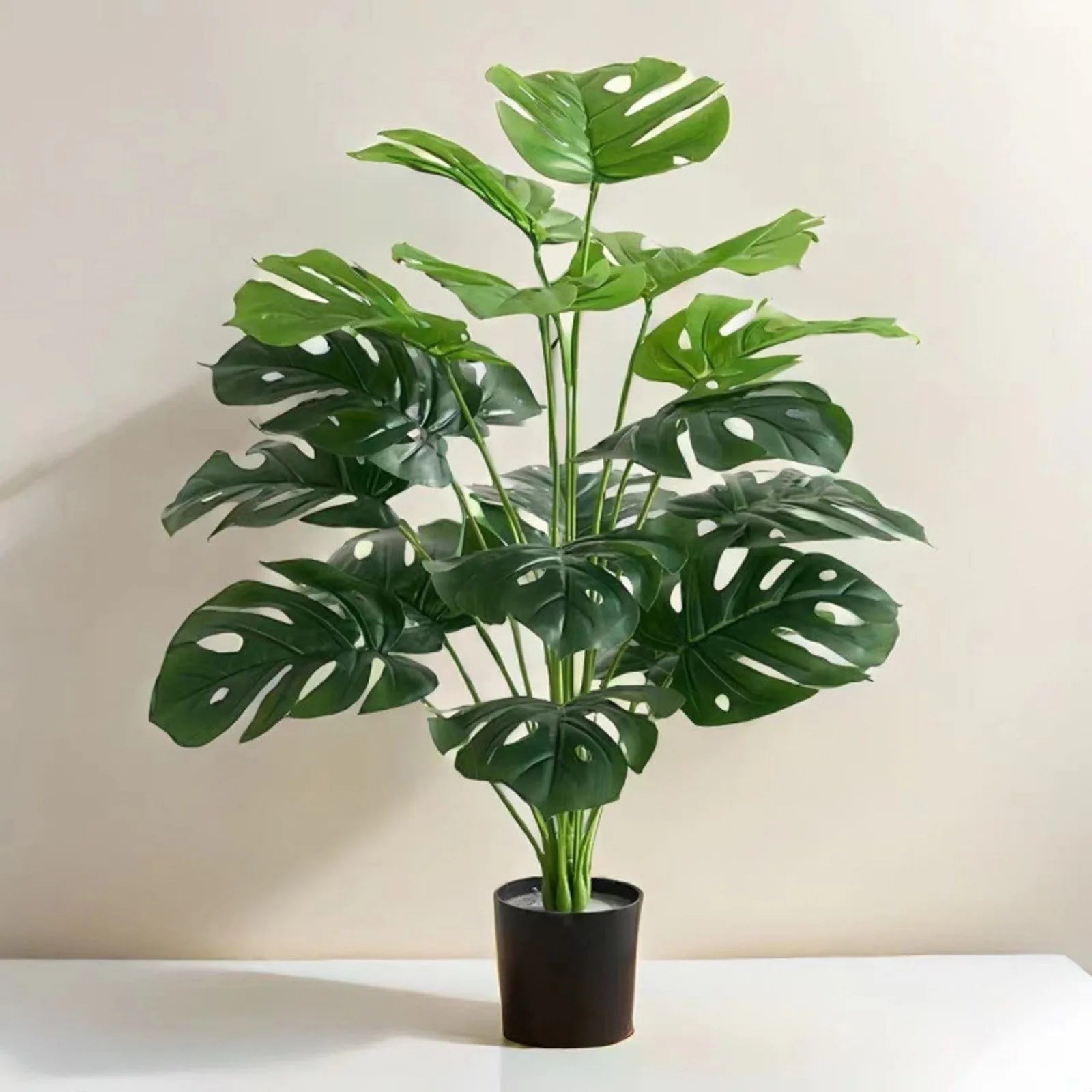Artificial Monstera Leaf Faux Potted Plant | Realistic Decor Artificial Potted Plant Peaceful Pleasures Health and Wellness