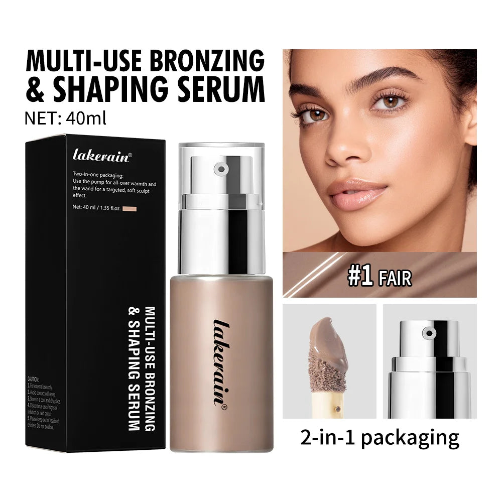 Foundation Multi-Use Bronzing & Shaping Serum Moisturize Nourishes Skin Facial Concealer Brighten Facial Contouring Cosmetics Peaceful Pleasures Health and Wellness 1Fair