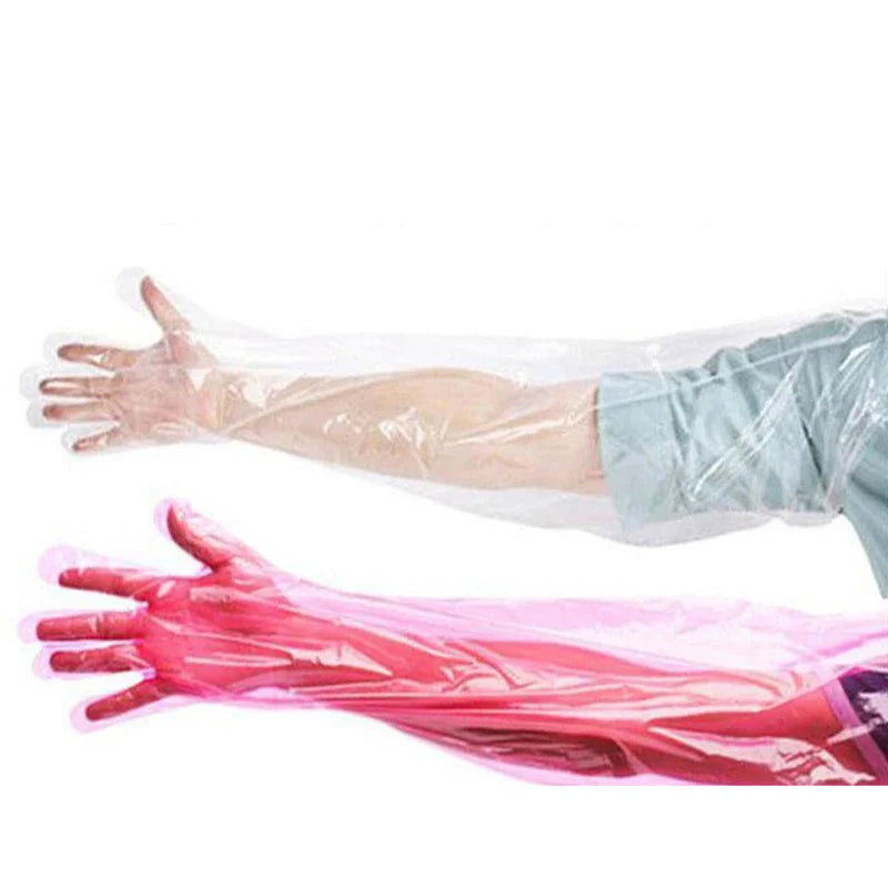 50pcs Disposable Long-Arm Veterinary Gloves | Livestock Care