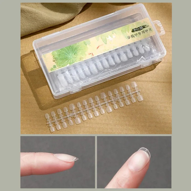 100 PCS Kids Fake Nail Tips False Nails Press On Nails Coffin Artificial Nails Clear Fake Nail Tips For Extension Manicure Tool Peaceful Pleasures Health and Wellness