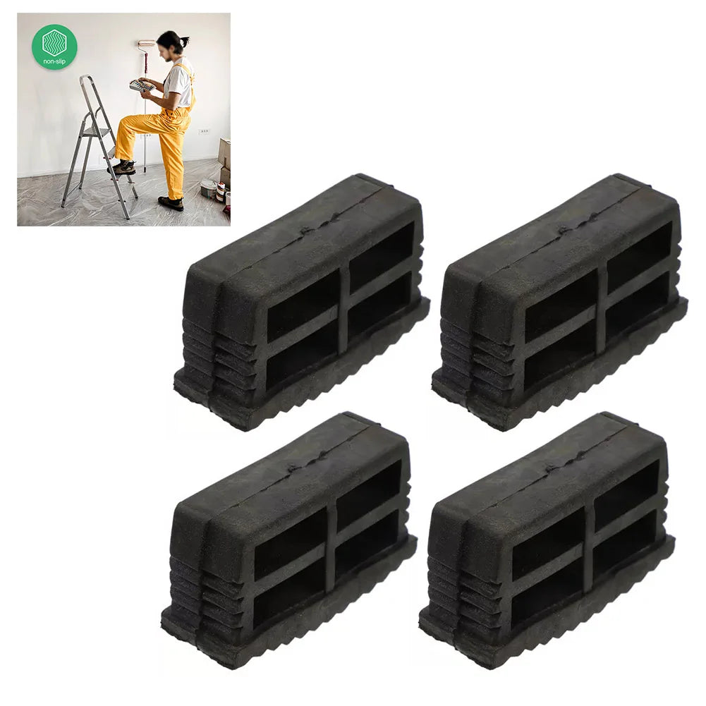 4-Pack Non-Slip Rubber Ladder Feet Pads & Floor Protectors