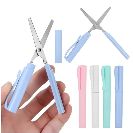 Mini Folding Pen-Style Scissors | Portable DIY & Office Tool Folding Scissors Peaceful Pleasures Health and Wellness