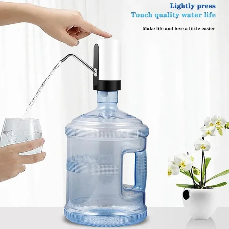 USB Water Dispenser Waterer Drink Items Automatic Manual Pump Rechargeable Electric Kitchen. Bottle Dispensing Drinkware Carboy Peaceful Pleasures Health and Wellness