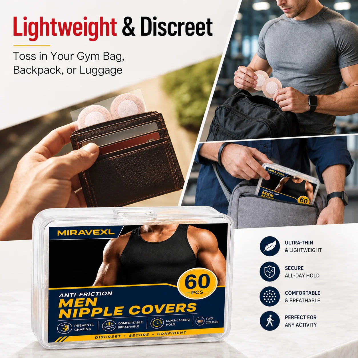 Nipple Covers Men, Anti-Chafing Nipple Covers for Men, No-Show Mens Nipple Guard Tape for Running, Sports, and Daily Wear Peaceful Pleasures Health and Wellness