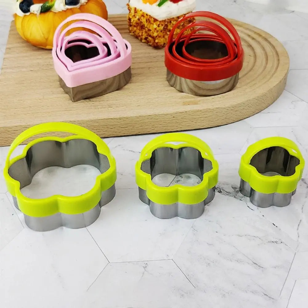 3Pcs/Set Star Heart Circular Plum Shaped Cookie Cutters Stainless Steel DIY Biscuit Molds Baking Tools Kitchen Accessories Peaceful Pleasures Health and Wellness