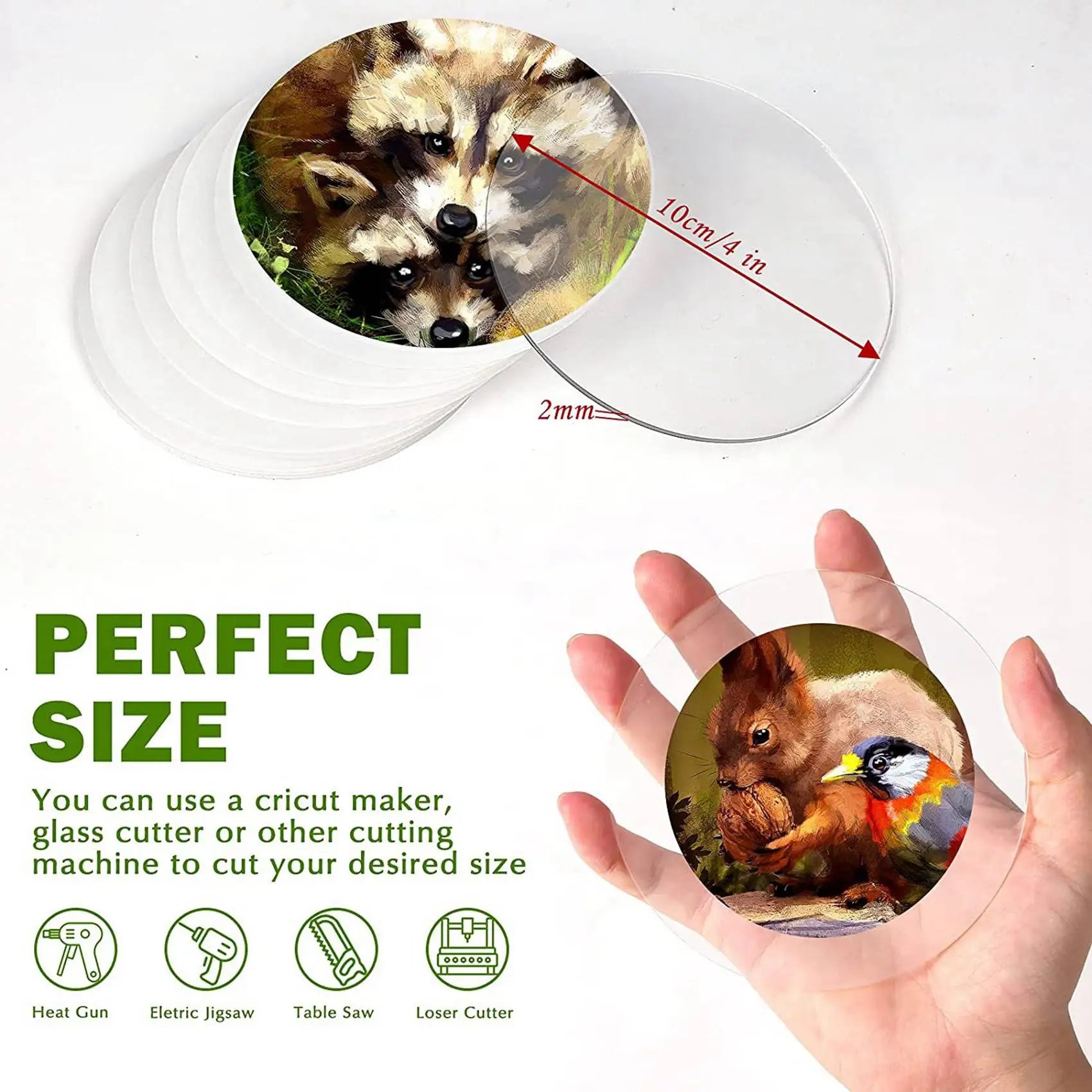 A36T-36 Pcs Clear Acrylic Disc 4 Inch Circle Acrylic Sheet Thick Circle Acrylic Rounds Blanks Acrylic Panel For DIY Crafts Peaceful Pleasures Health and Wellness