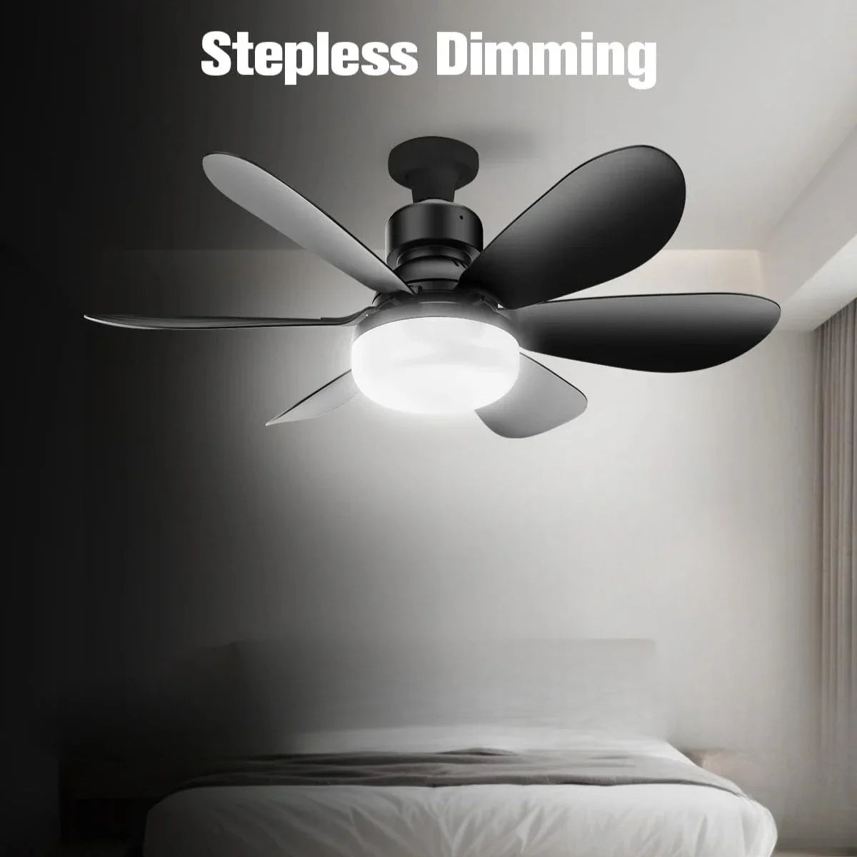 30W LED Ceiling Fan Light E27 Remote Control Dimmable