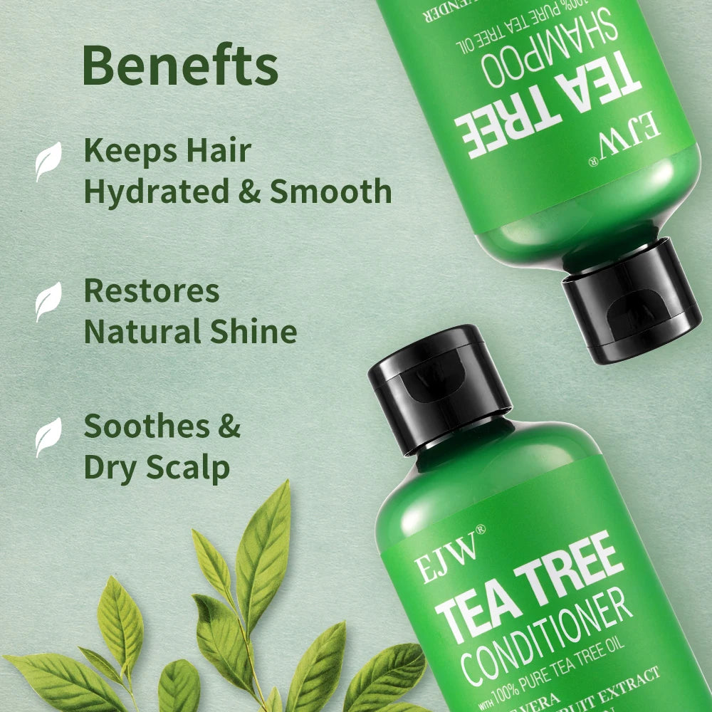 Tea Tree Oil Shampoo and Conditioner Set| Refreshes Scalp, Soothes,Cleanses Buildup, Clarifying for Oily Hair|Pure Tea Tree Peaceful Pleasures Health and Wellness