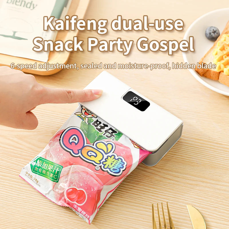 Plastic Bag Sealer Mini Heat Bag Sealing Machine Rechargeable Handheld Food Packaging Heat Sealer Thermal Bags Sealing Machine Peaceful Pleasures Health and Wellness