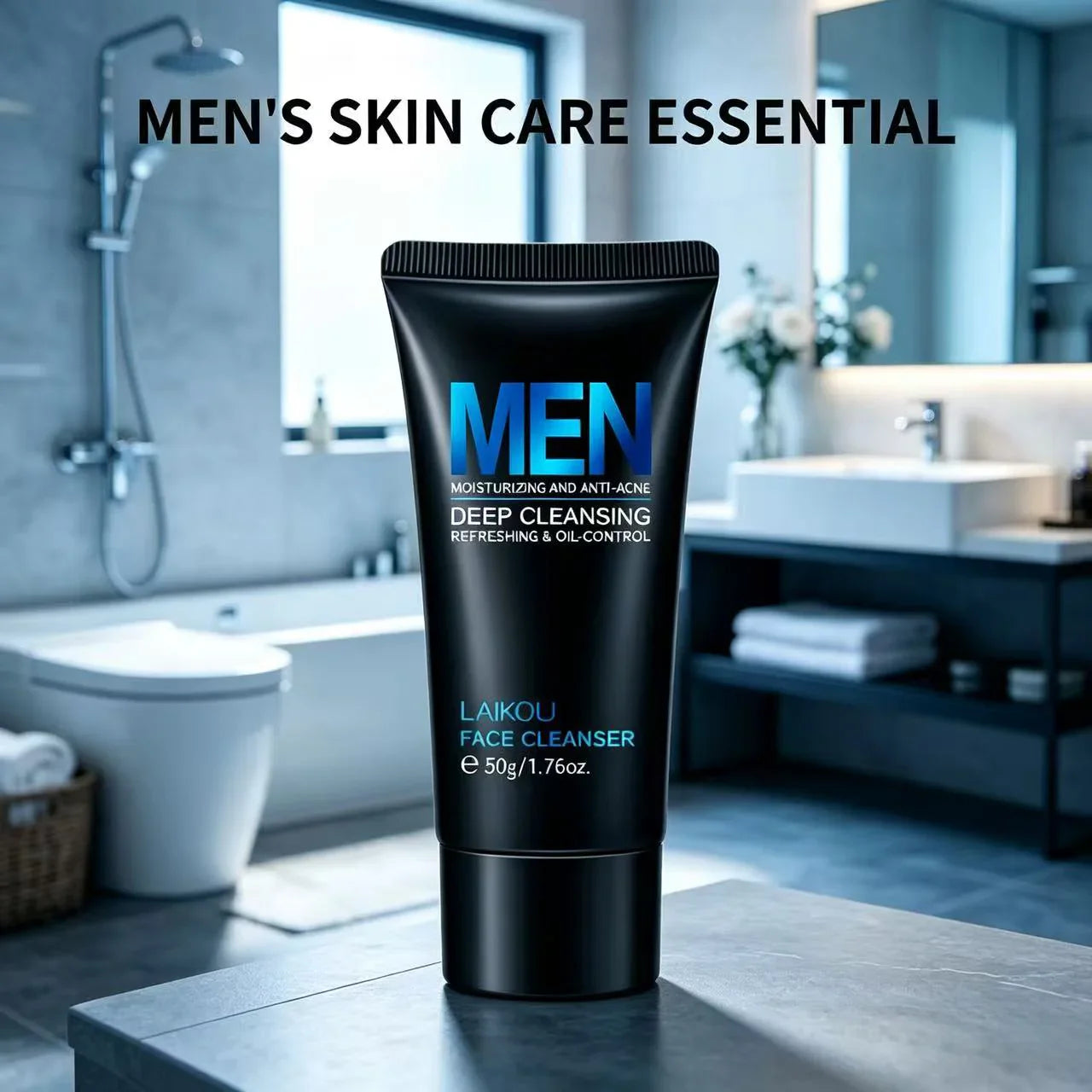 LAIKOU Men's Face Cleanser – Oil Control, Anti-Acne, 50g
