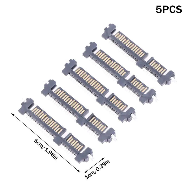 5-Pack SATA 22-Pin 7+15P Male Connector Socket | SSD Patch Seat