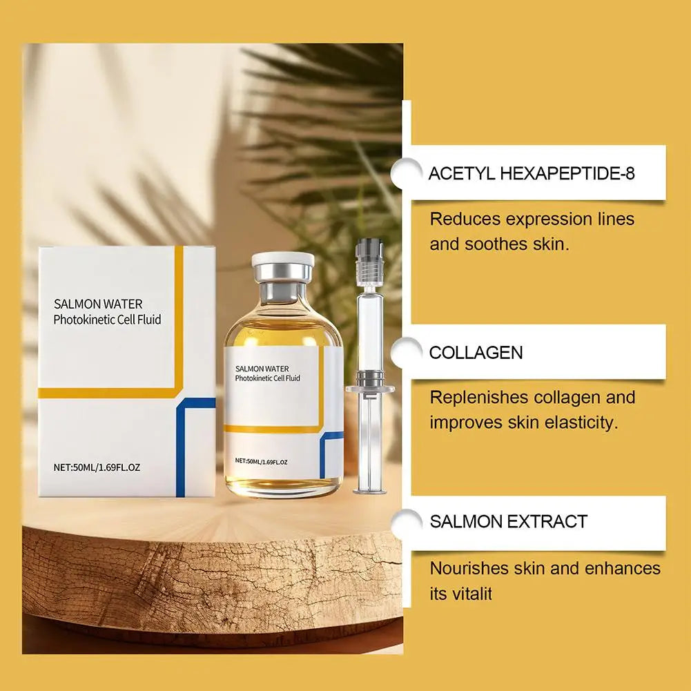 Korean Salmon Wrinkle Serum Skin Rejuvenation Essence, Strengthens Barrier Function, 24H Continuous Hydration Firming Skin Care Peaceful Pleasures Health and Wellness
