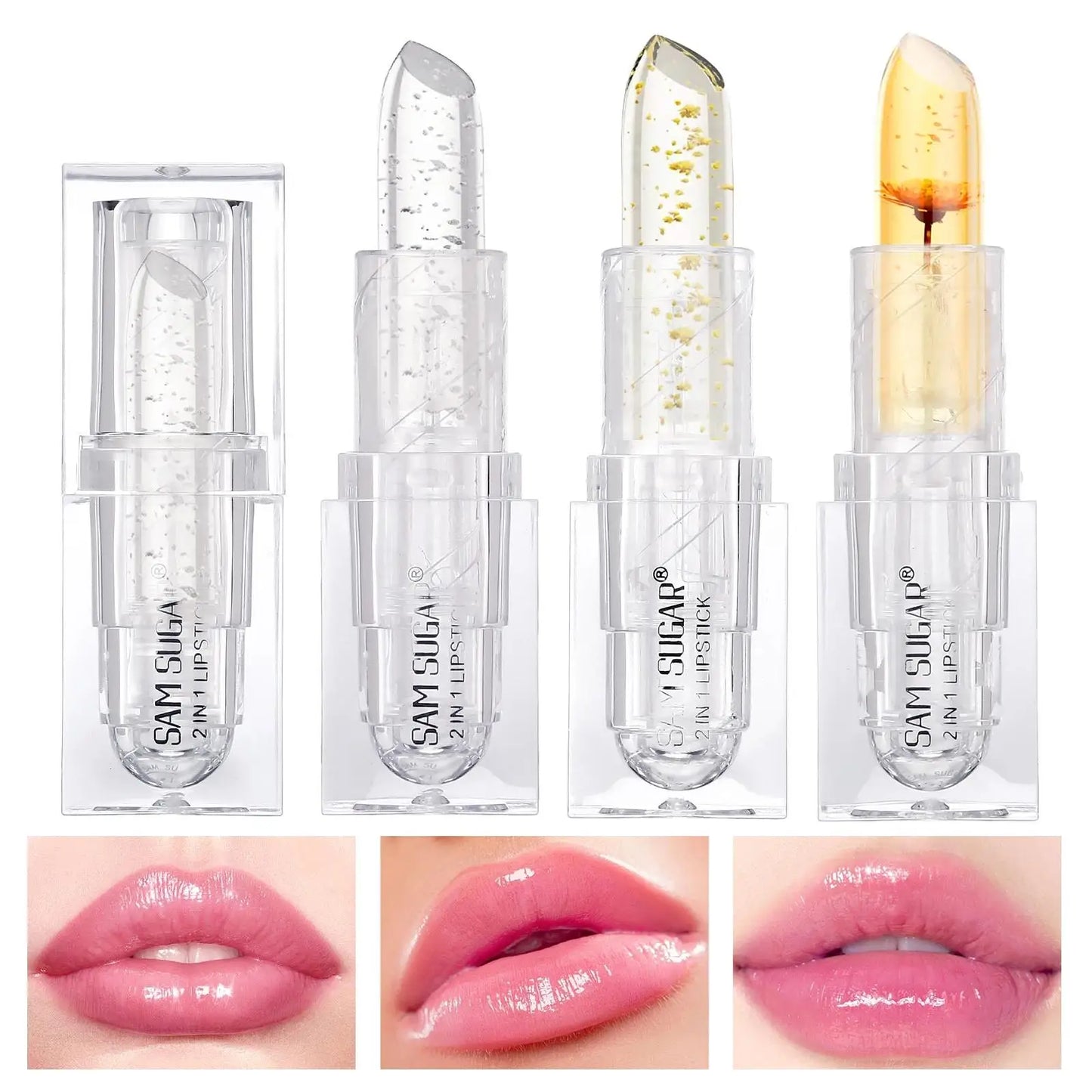 SAM SUGAR Gold Foil Color-Changing Lipstick & Lip Balm