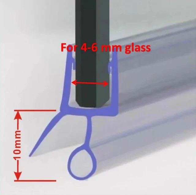 Shower Door Seal Strip PVC Weatherstrip for 4–6mm Glass