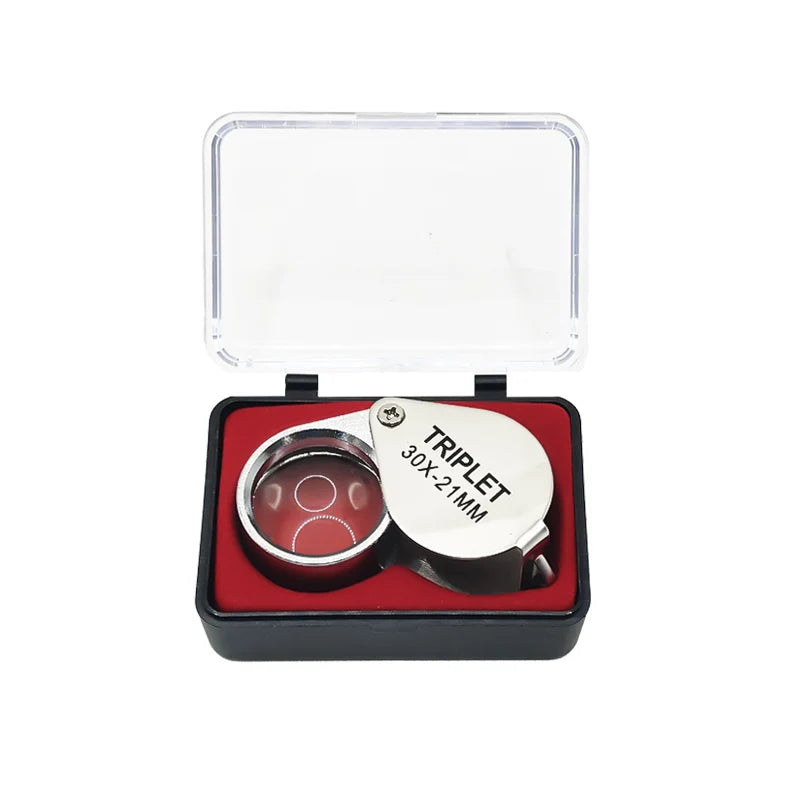 10x 20x 30x Jewelry Diamond Loupe Magnifier Tool Eye Magnifier Magnifying Glass Equipments Triplet Jewelers Eye Triplet Glass Peaceful Pleasures Health and Wellness 9