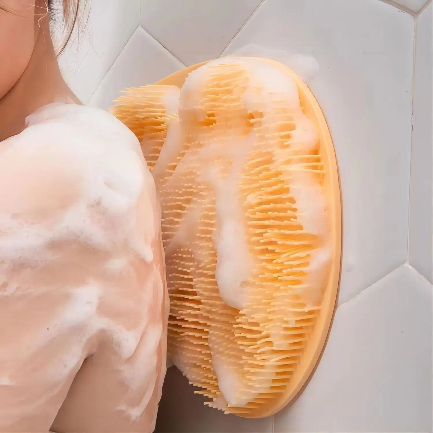 Rubbing Foot Pads, Silicone Foot Massaging Tools, Bathroom Foot Massage Pads, Bathing Foot Brushes, Lazy People Bathing Back Mas Peaceful Pleasures Health and Wellness Orange