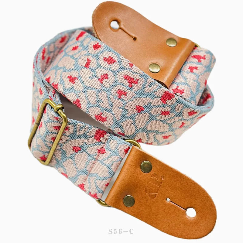 PP Guitar Strap Praise Jacquard Plaid Leopard Print Wholesale Folk