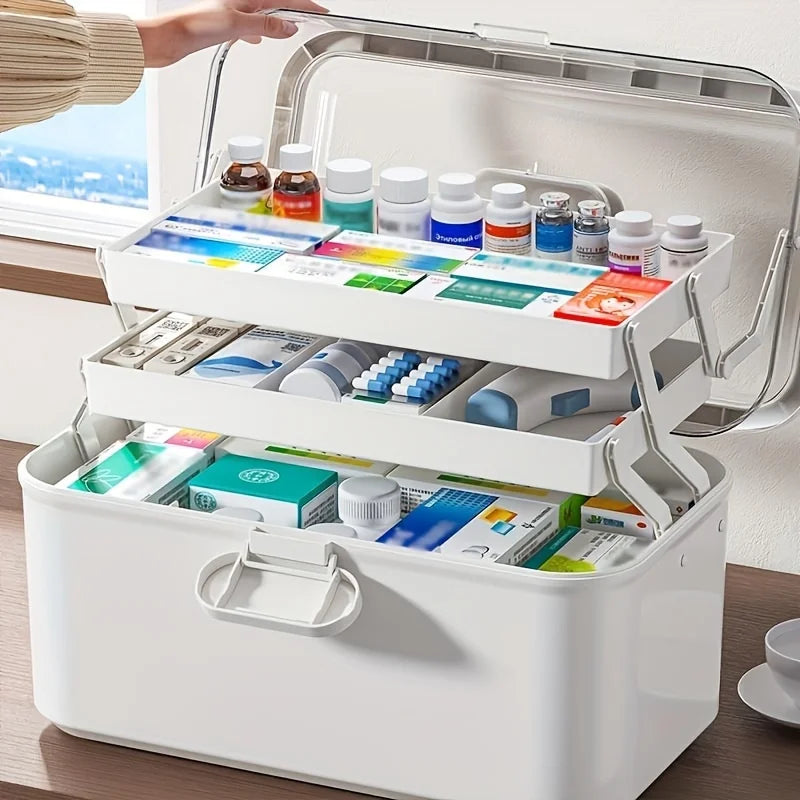 Portable Medicine Cabinet Organizer | Large First Aid Box