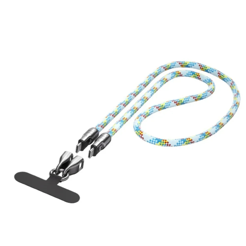 240W USB-C to USB-C Braided Fast Charging Cable PD3.1 & Lanyard