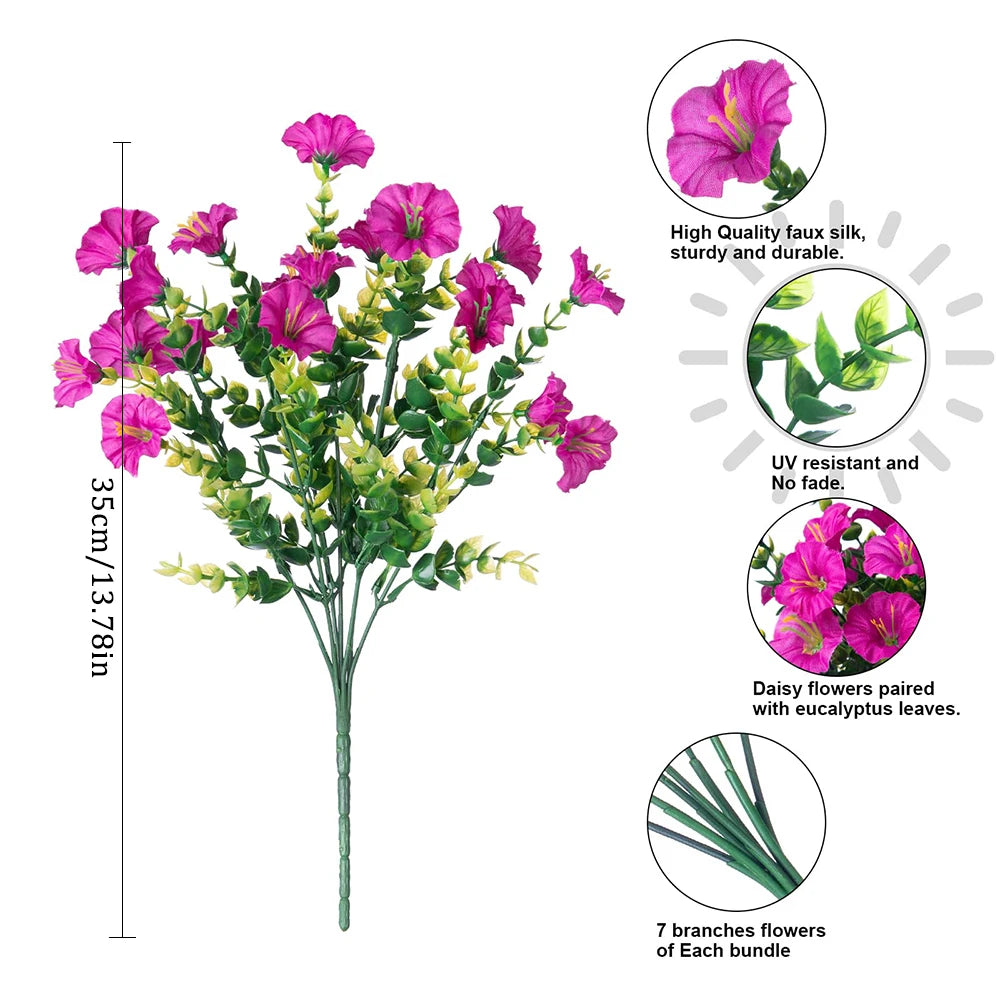 UV Resistant Artificial Silk Flowers for Outdoor Garden & Decor