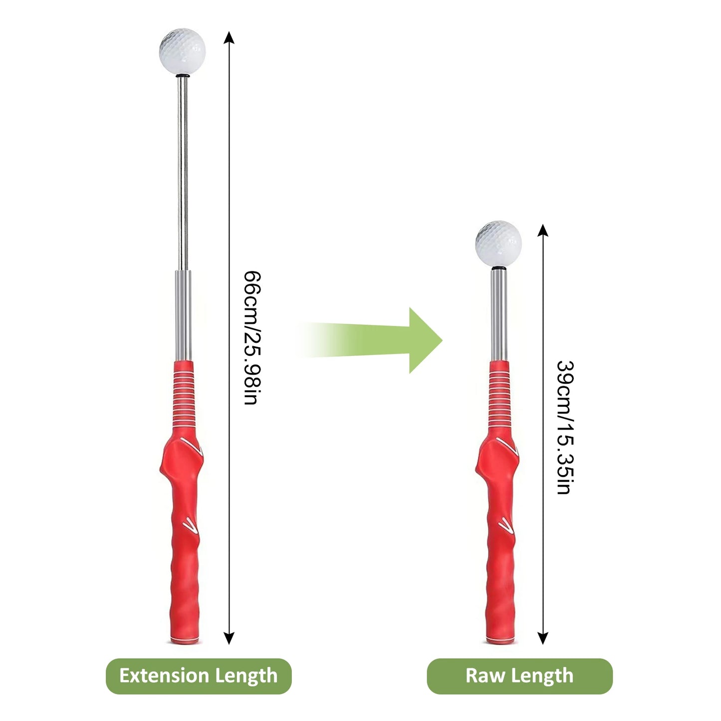 Retractable Golf Swing Training Aid Portable Grip with Click Feedback for Indoor Practice Golf Accessories Peaceful Pleasures Health and Wellness