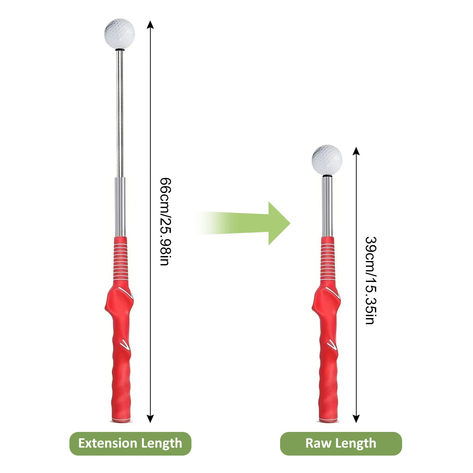Retractable Golf Swing Training Aid Portable Grip with Click Feedback for Indoor Practice Golf Accessories Peaceful Pleasures Health and Wellness