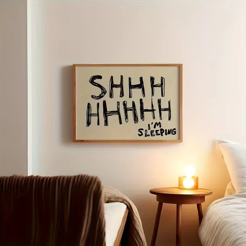 Funny Sleep-Themed Canvas Wall Art Print | Bedroom Decor