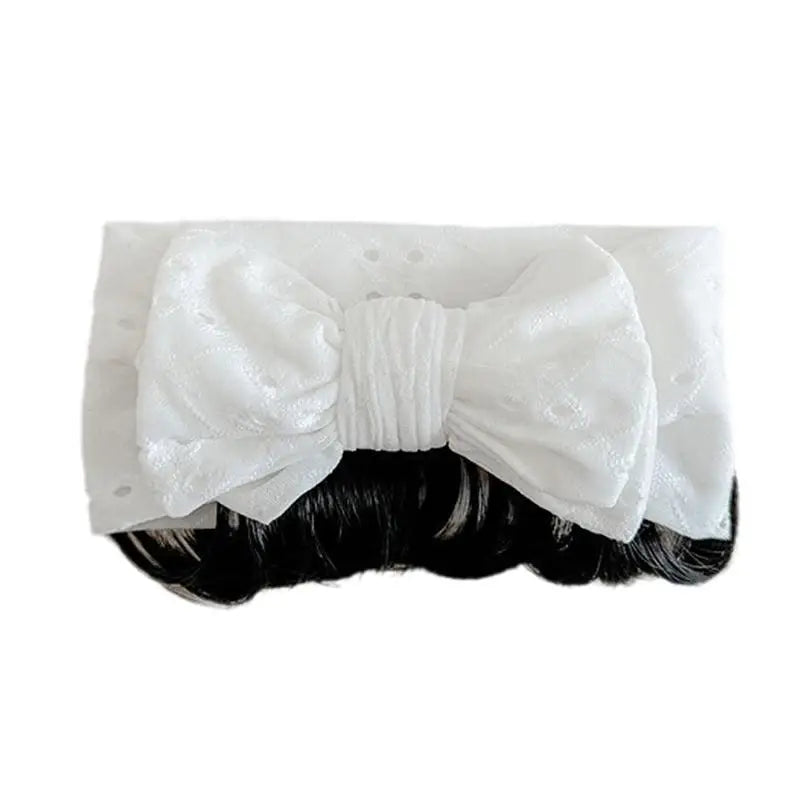 Infant Bowknot Headband with Faux Bangs | Baby Girls Hairband