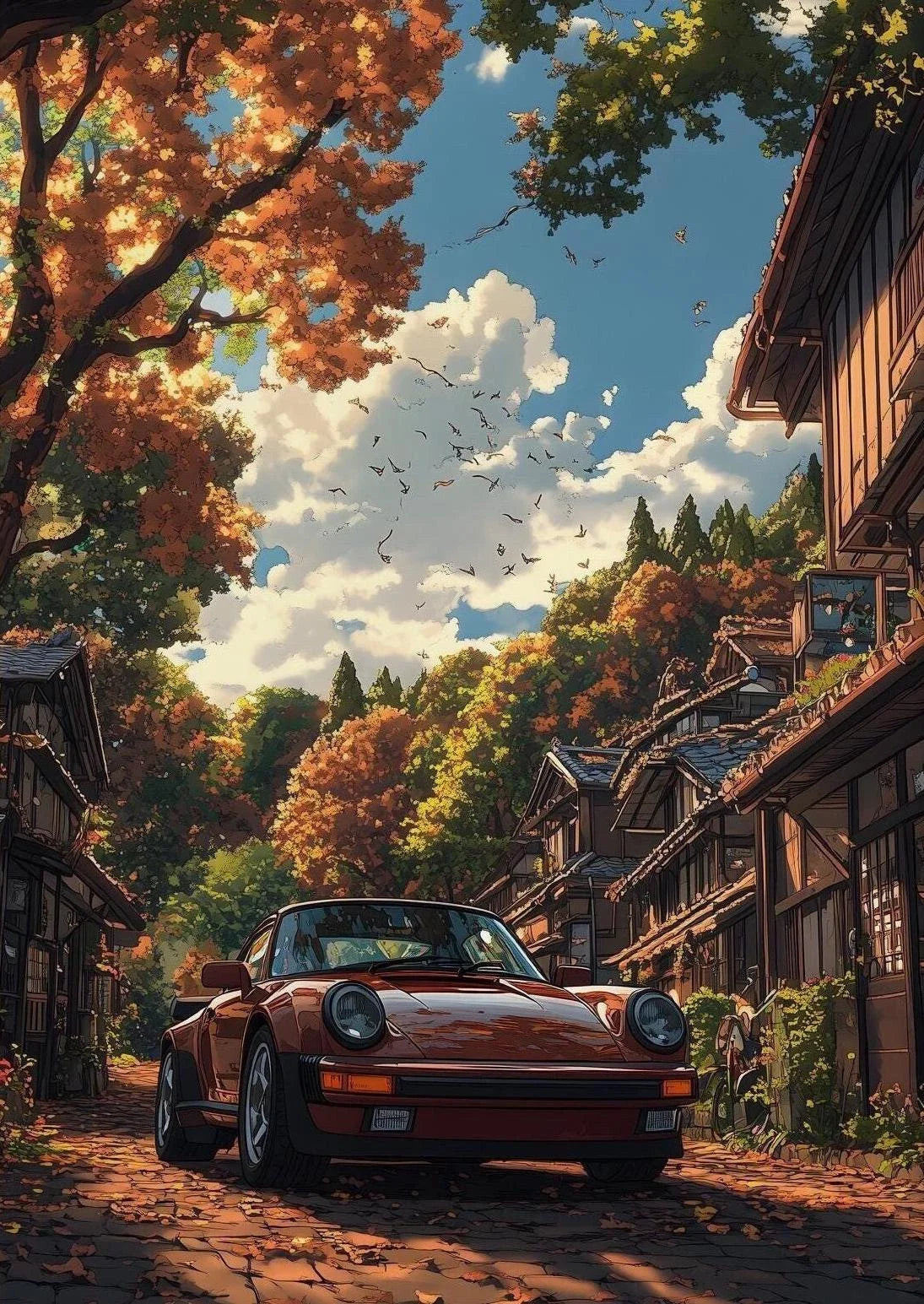 Painting Wall Art Painting Home Living Room Decor Classic 911 Alpine Drive Poster Vintage Alpine Tour Cartoon Print Canvas Peaceful Pleasures Health and Wellness 3 30X40cm Unframed