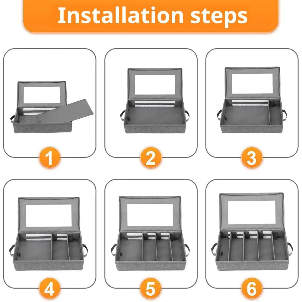 Flatware Organizer Zipper Lid | 5-Compartment Cutlery Case