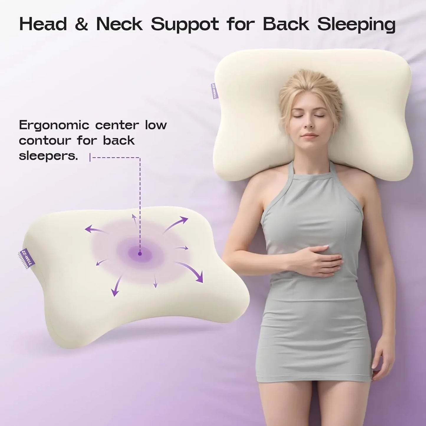 Ergonomic Memory Foam Pillow for Side Sleepers - Cooling Cover, High-Density Support for Neck and Shoulder Comfort Peaceful Pleasures Health and Wellness