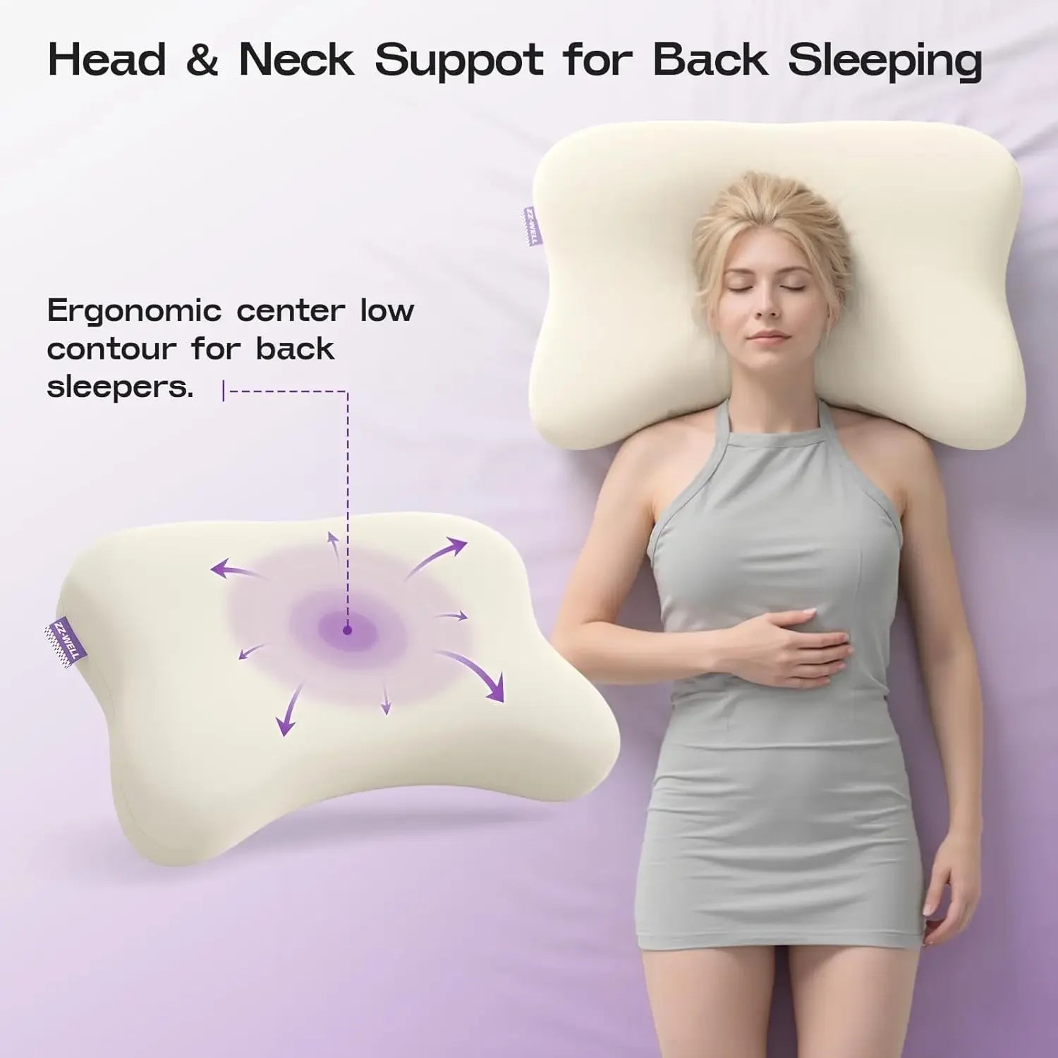 Ergonomic Memory Foam Pillow for Side Sleepers - Cooling Cover, High-Density Support for Neck and Shoulder Comfort Peaceful Pleasures Health and Wellness