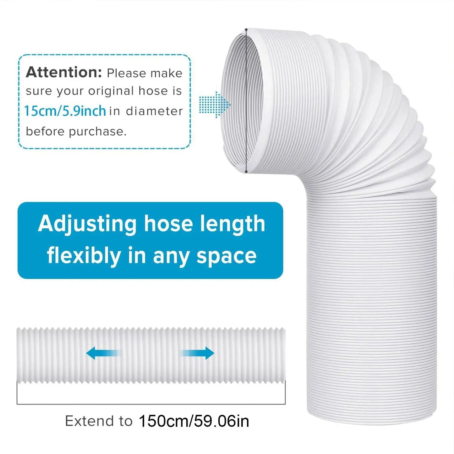 Portable AC Hose Connector 130mm 150mm Snap-Fit Pipe Joint