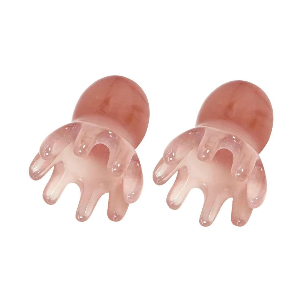 Resin Octopus Massage Comb Head Meridian Scraping Scalp Massage Brush Acupuncture SPA GuaSha Massage Comb Fatigue Relief Massage Peaceful Pleasures Health and Wellness 2 Pcs Amber