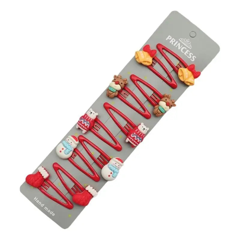 Christmas Hair Clips for Girls – Holiday Barrette Set 8–10pc