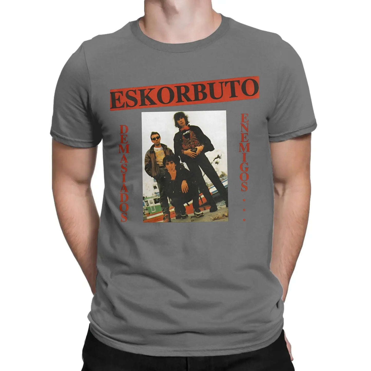 Eskorbuto T-Shirt for Men Band Fashion Pure Cotton Tee Shirt Crew Neck Short Sleeve T Shirt Graphic Printed Clothing Peaceful Pleasures Health and Wellness