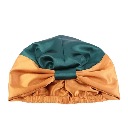 Satin-Lined Sleeping Beanie Hat for Natural & Frizzy Hair Satin Sleep Cap Peaceful Pleasures Health and Wellness DEEP BLUE
